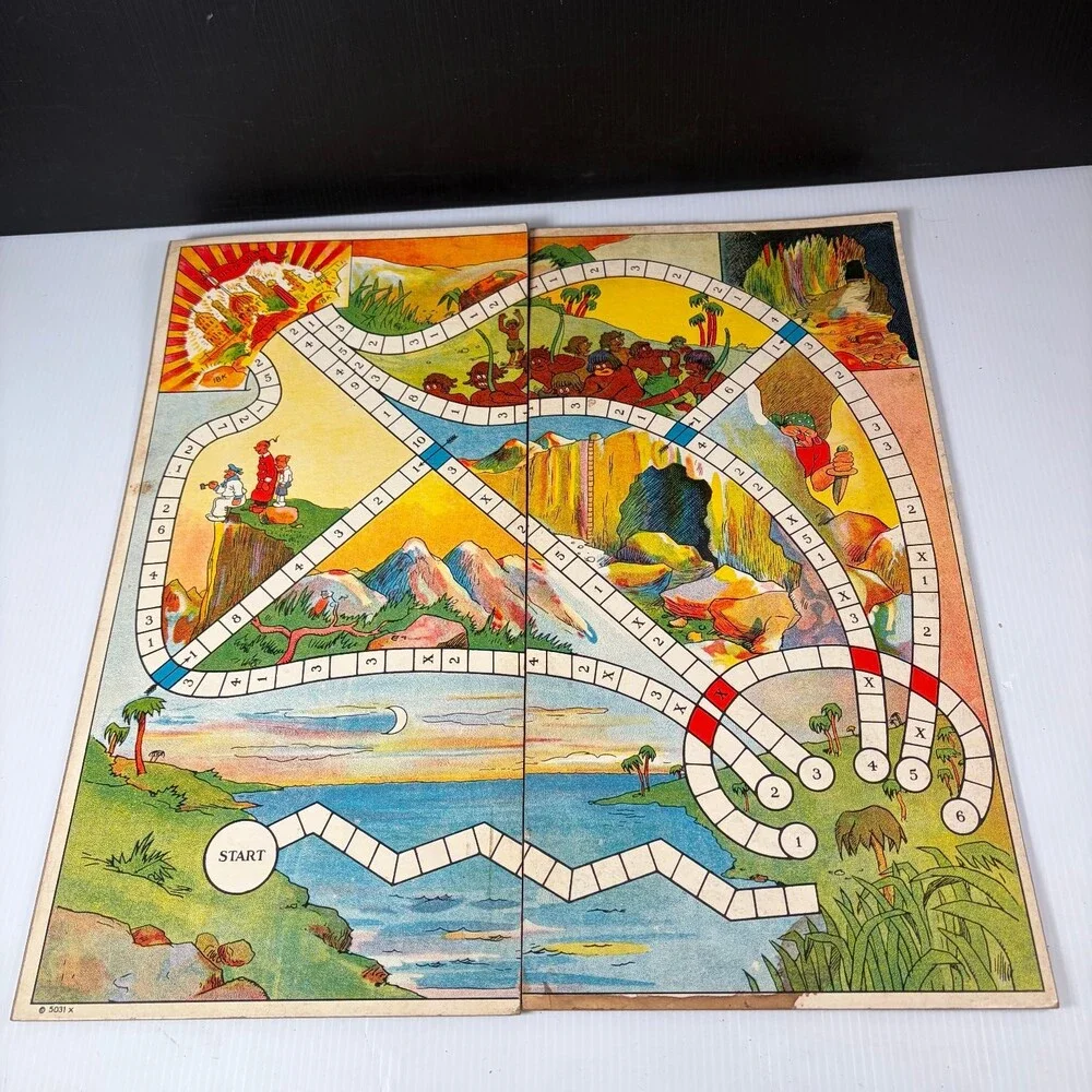 Vintage 1933 Chester Gump City of Gold Game Board Only Milton Bradley No 5031